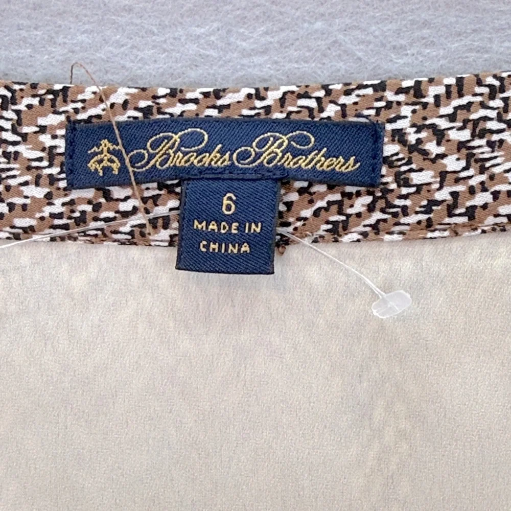 Brooks Brothers- NWOT women’s silk blend pleated midi skirt brown printed size 6 - Picture 5 of 6